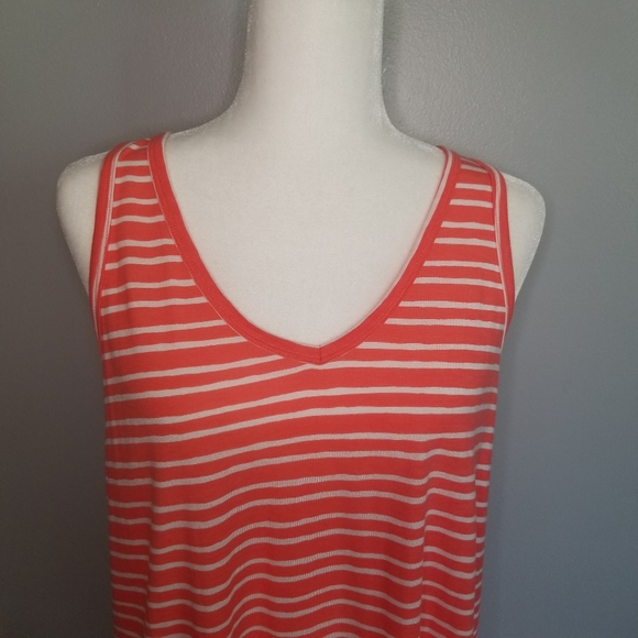 💘a.n.a. Orange & White Striped Tank Top Size XL - Picture 2 of 10